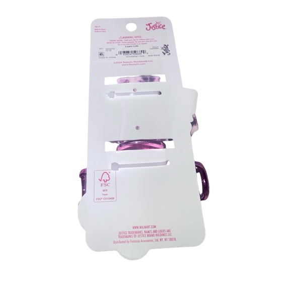 Justice Peanuts Snoopy Tie Dye Print & Metallic Claw Clips - Picture 4 of 6